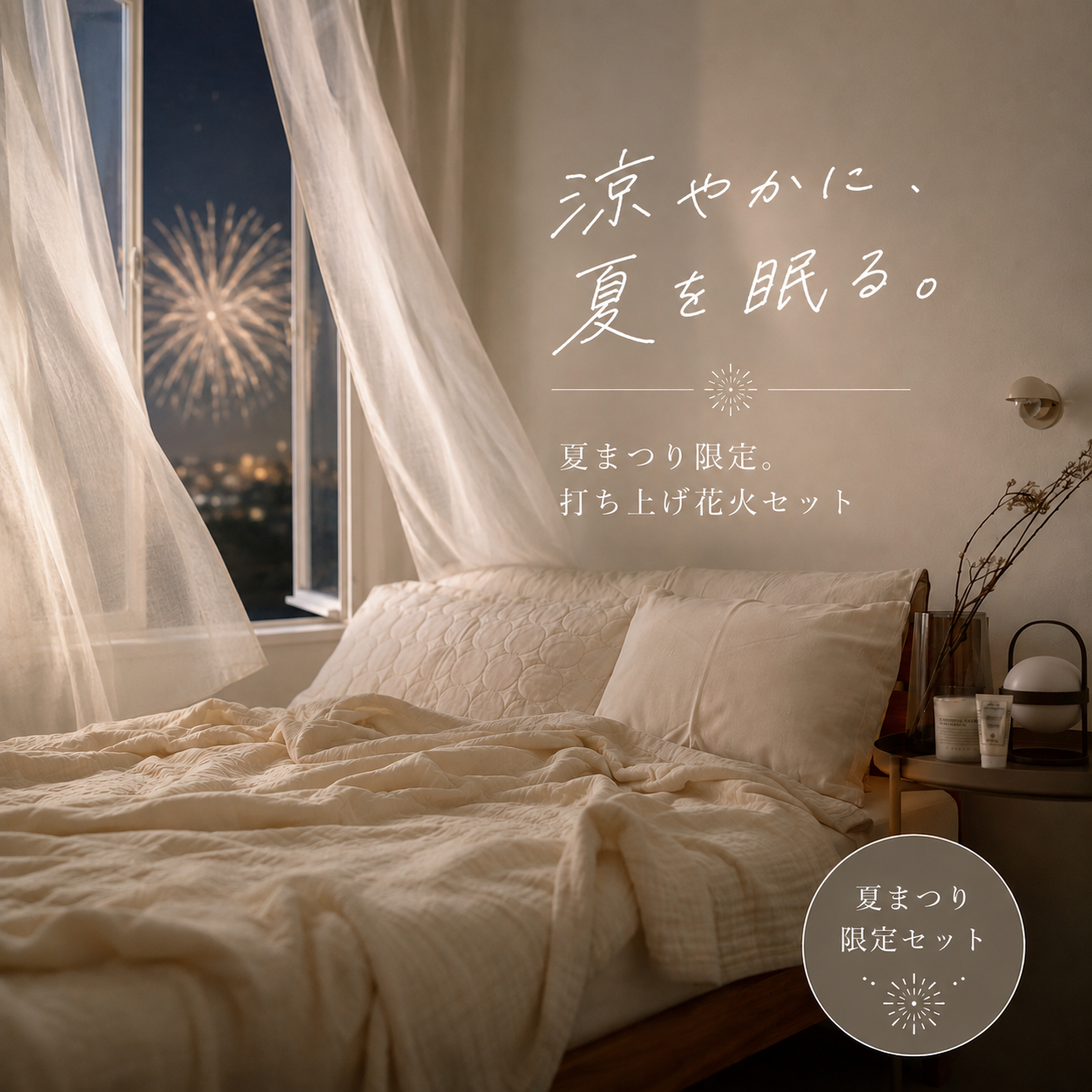 【夏まつり限定】涼やかに、夏を眠る|打ち上げ花火セット