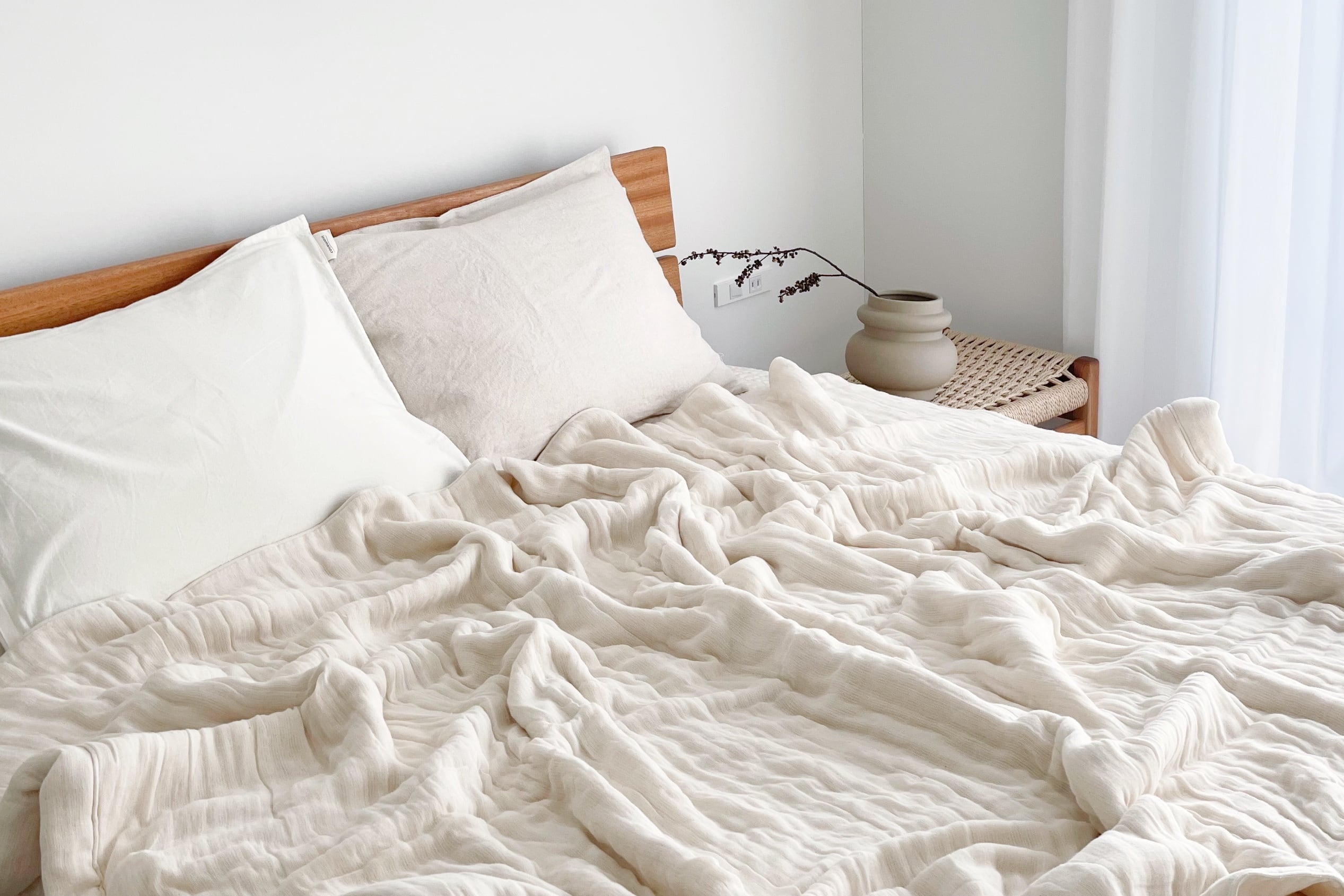 shittori 三河木綿 熟成糸のボリュームミルフィーユガーゼケット【6枚重ね】