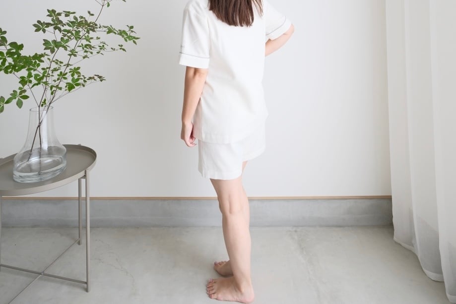 sarafuwa ぐっすり眠るための ココチガーゼ パイピング パジャマ 【ワンピース・長袖 上下セット・半袖 上下セット】