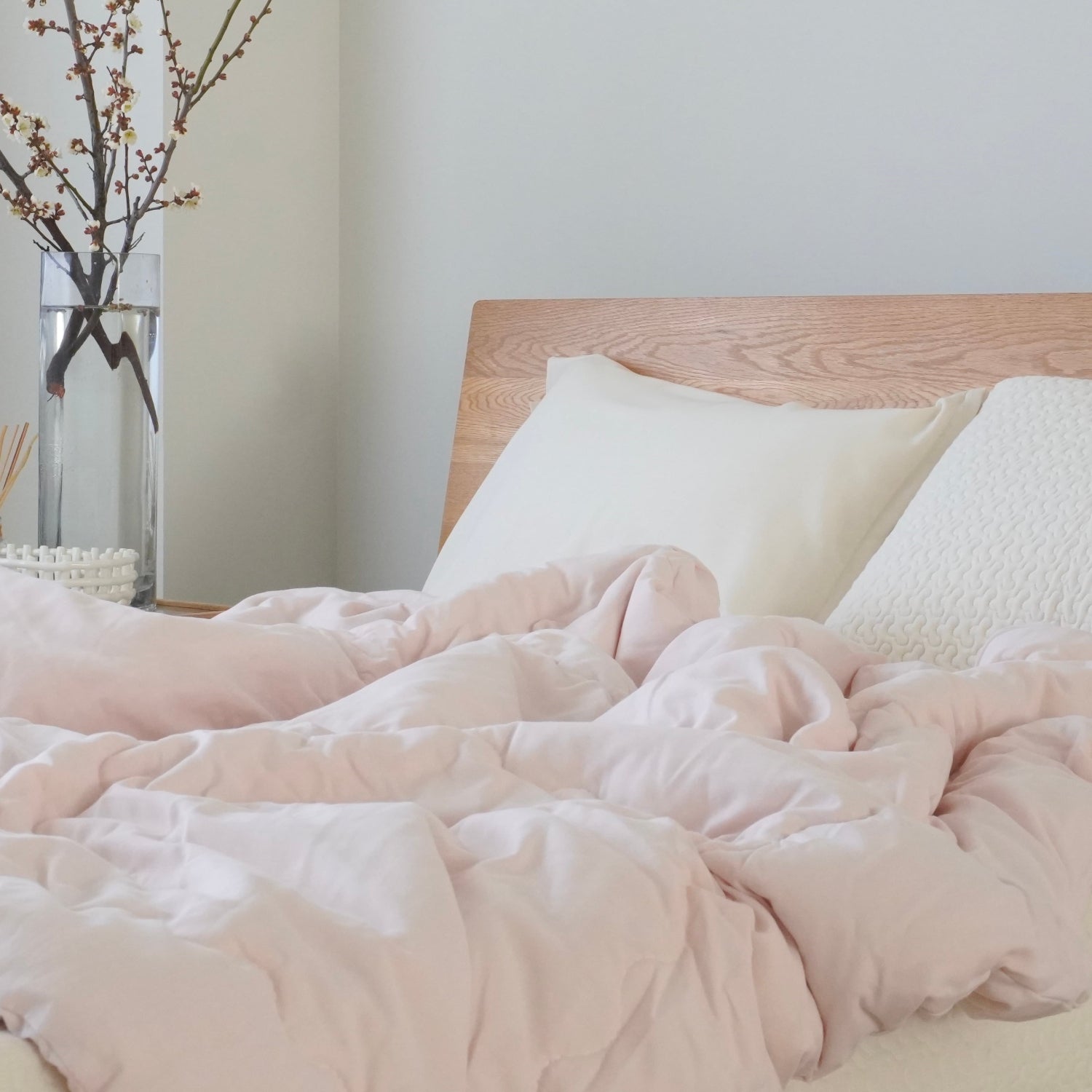 #そうだ!春だ! 桜カラーの fuwatto コットン肌掛けふとん 【シングル】