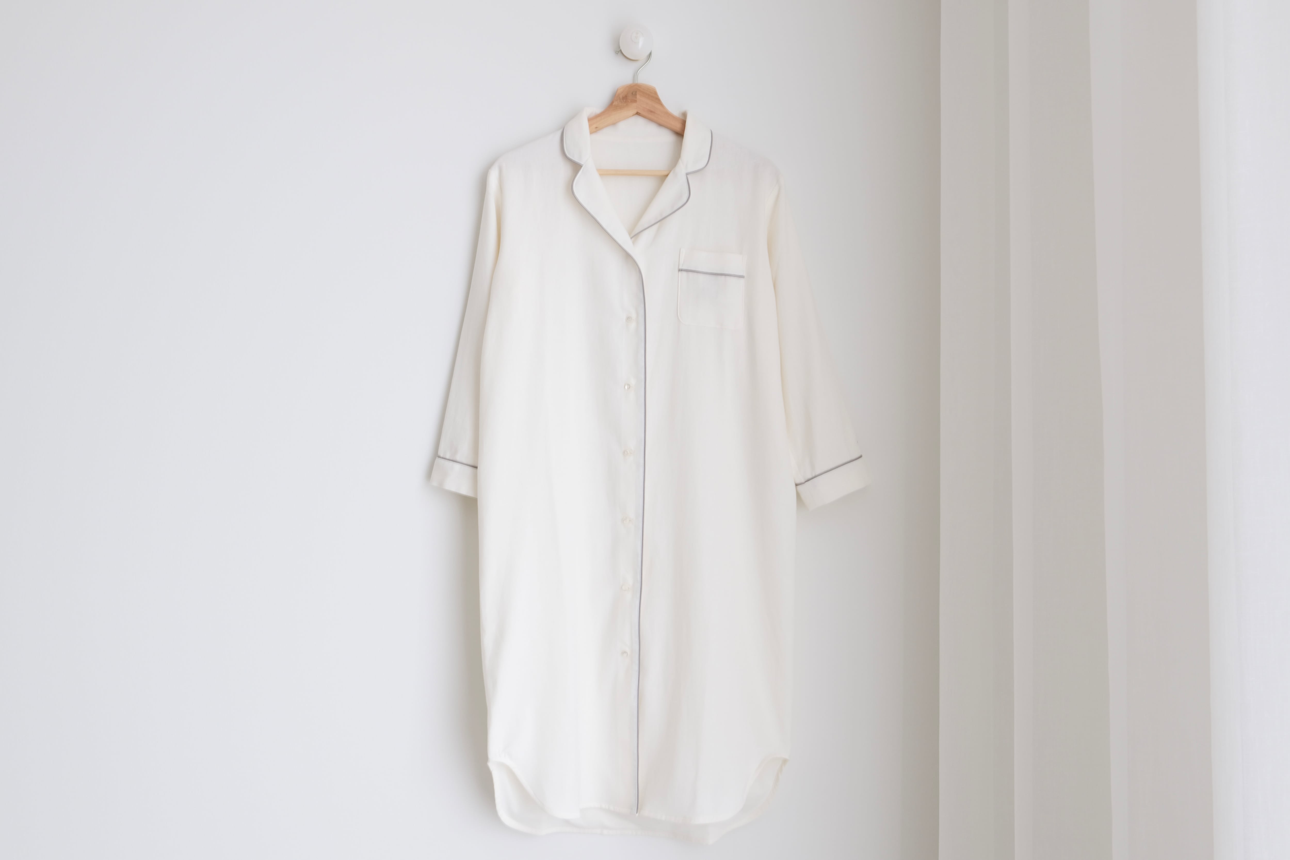 sarafuwa ぐっすり眠るための ココチガーゼ パイピング パジャマ 【ワンピース・長袖 上下セット・半袖 上下セット】