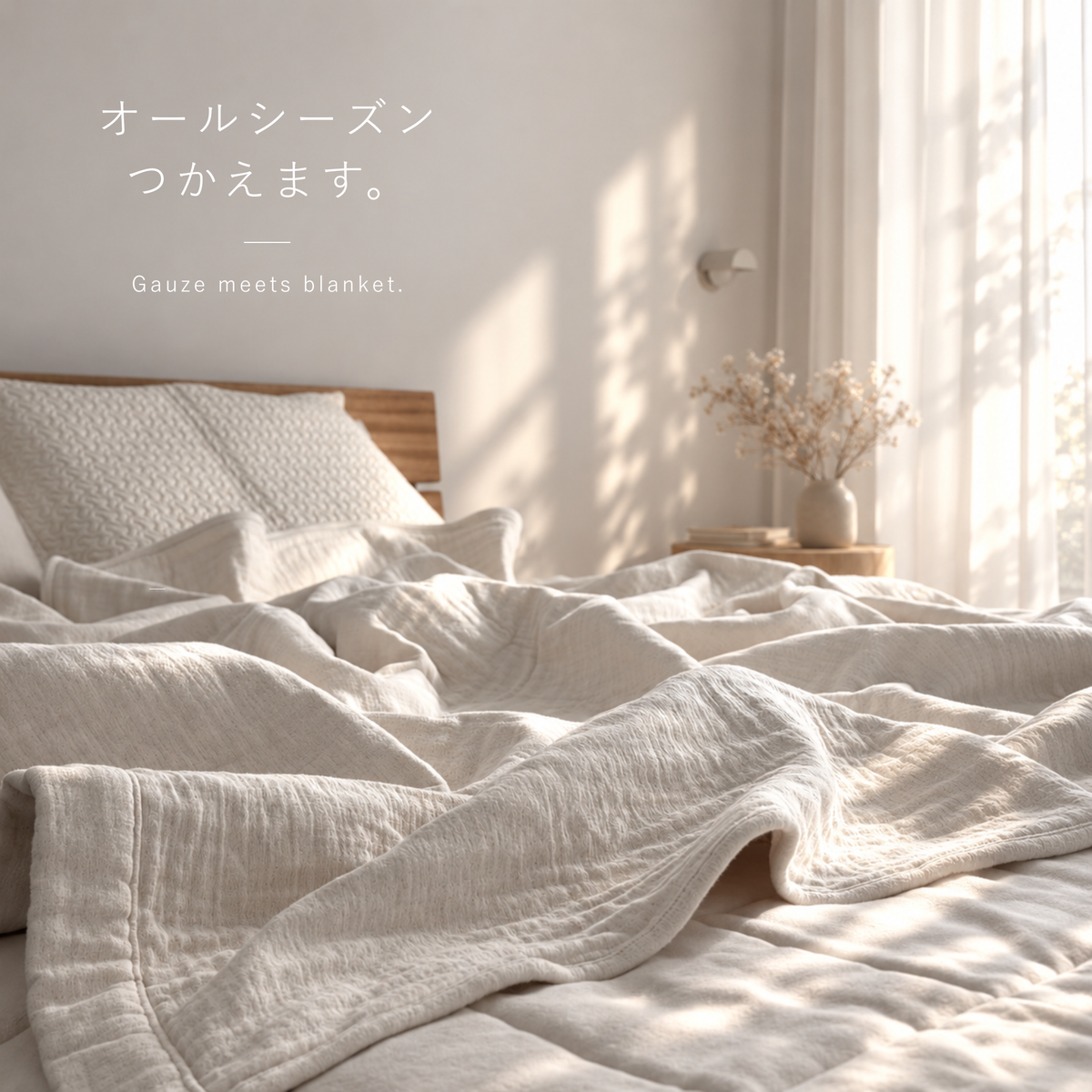 【秋・冬だけの限定販売】ちょっとよくばりな 秋冬用ガーゼブランケット|howamo(ほわも)