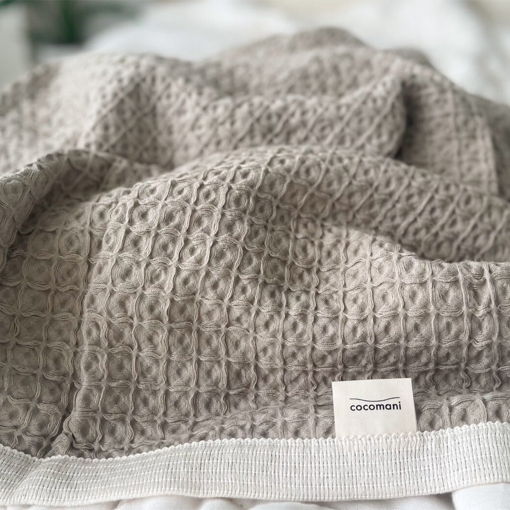 sarari fuwari ワッフル織 コットンケット【シングル】