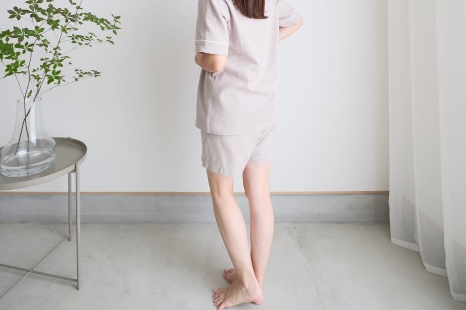 sarafuwa ぐっすり眠るための ココチガーゼ パイピング パジャマ 【ワンピース・長袖 上下セット・半袖 上下セット】