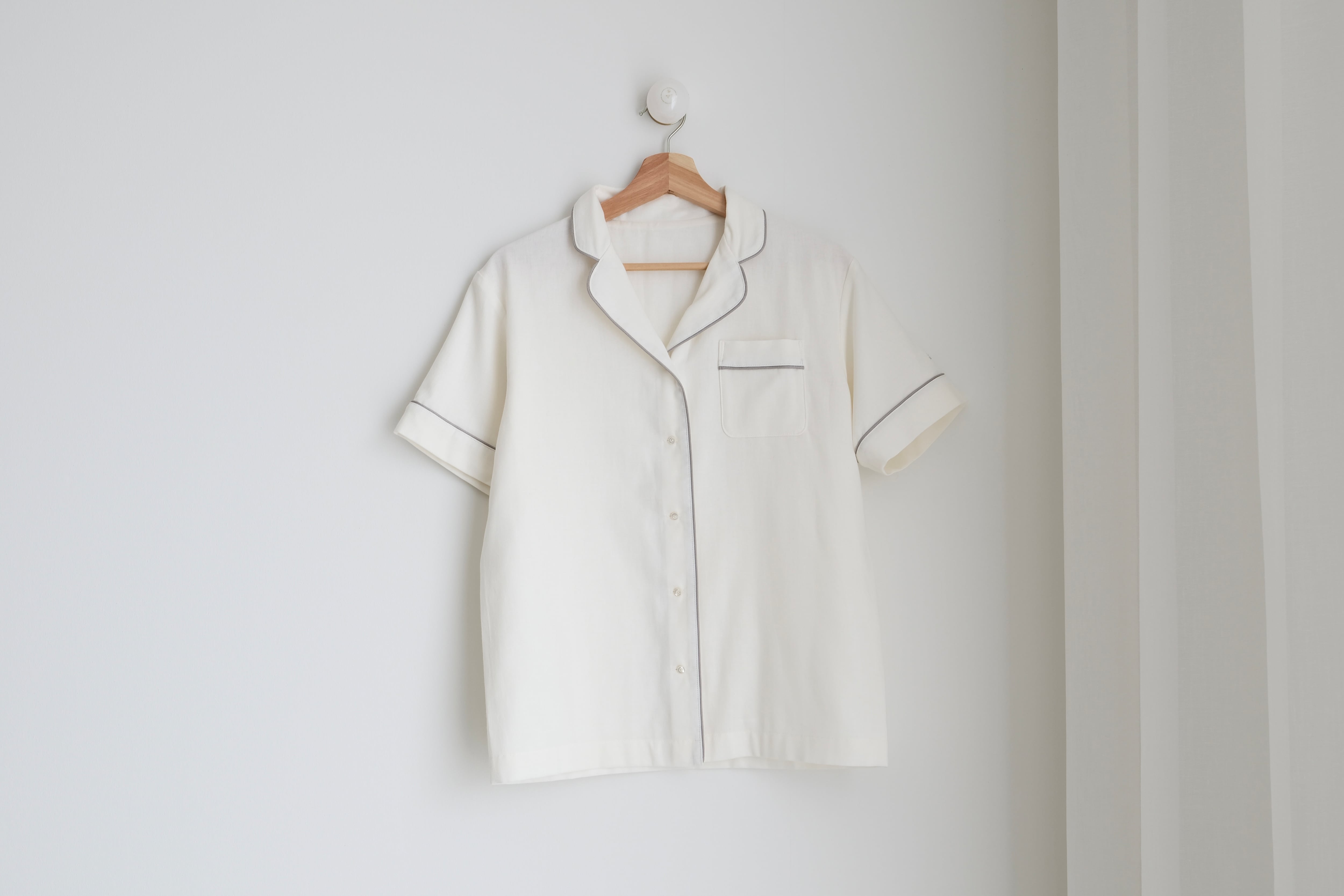 sarafuwa ぐっすり眠るための ココチガーゼ パイピング パジャマ 【ワンピース・長袖 上下セット・半袖 上下セット】