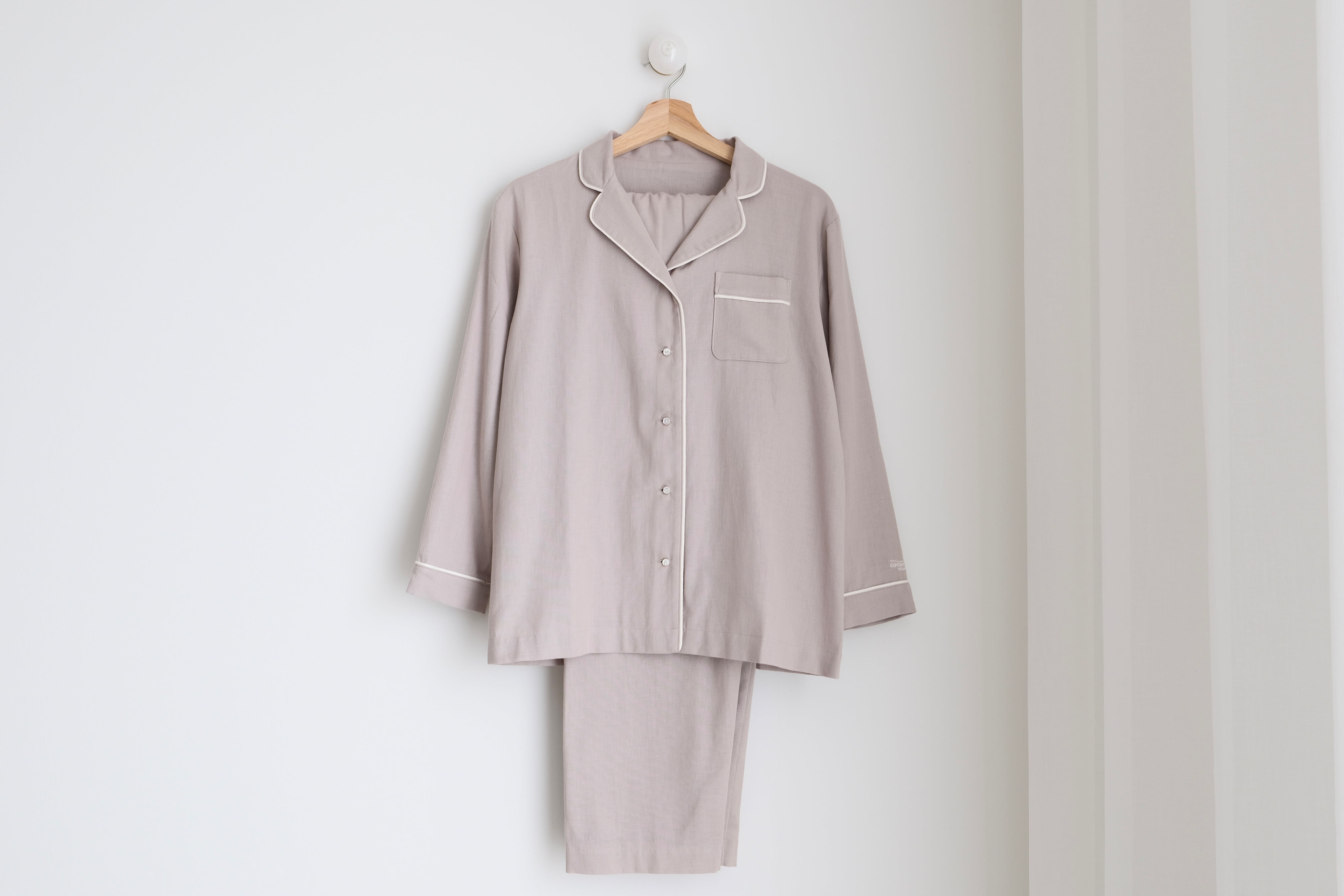 sarafuwa ぐっすり眠るための ココチガーゼ パイピング パジャマ 【ワンピース・長袖 上下セット・半袖 上下セット】