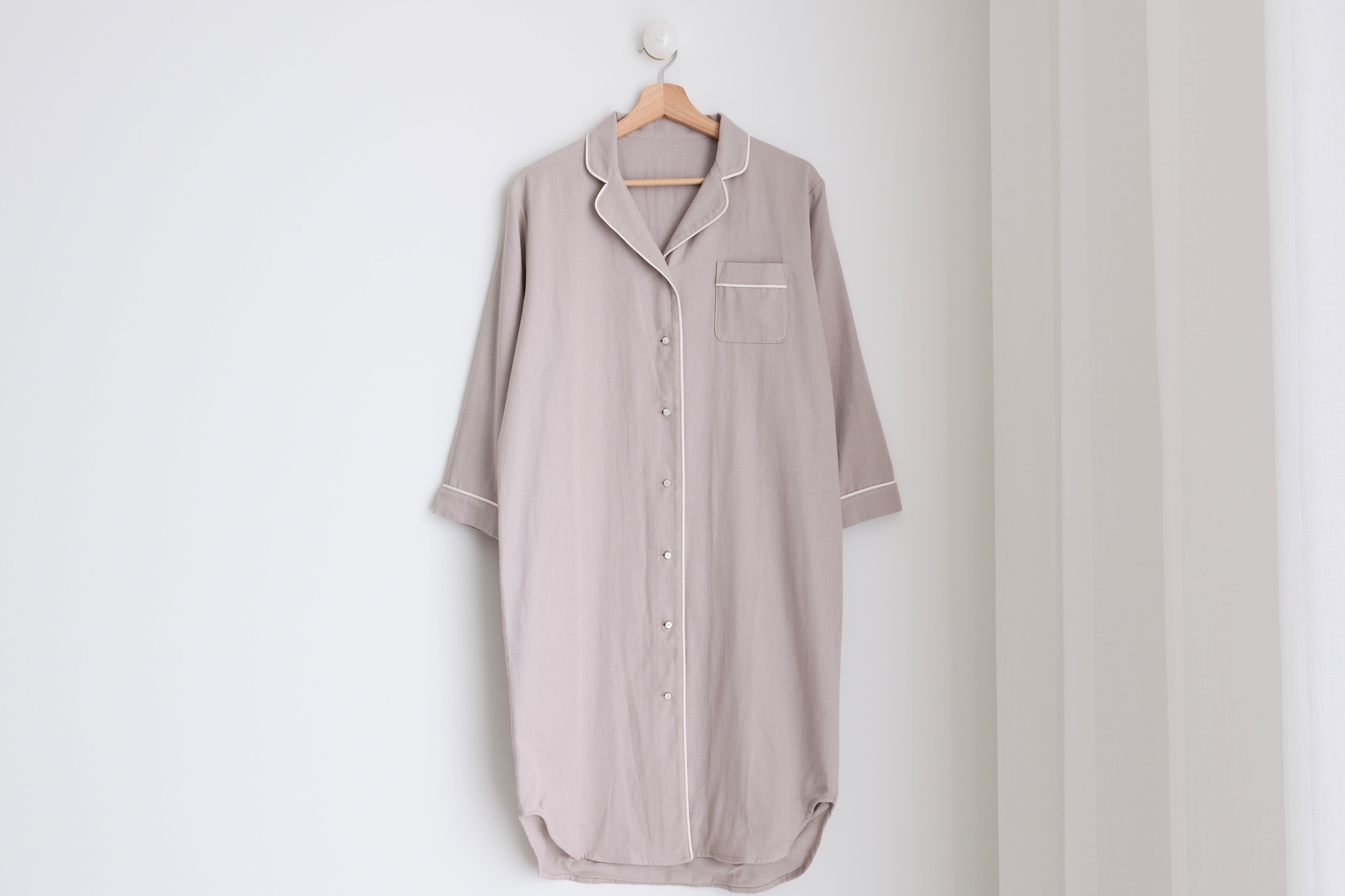 sarafuwa ぐっすり眠るための ココチガーゼ パイピング パジャマ 【ワンピース・長袖 上下セット・半袖 上下セット】