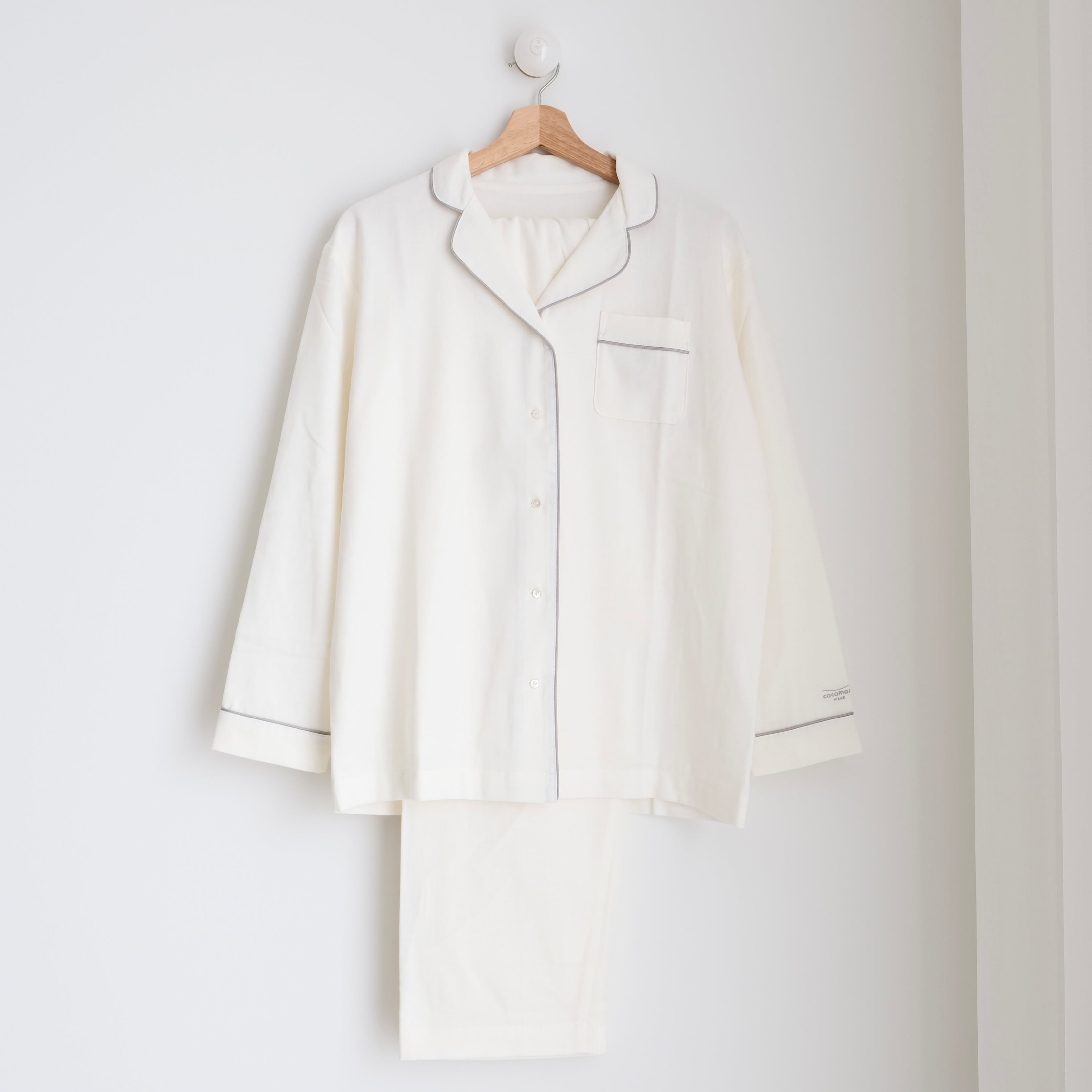 sarafuwa ぐっすり眠るための ココチガーゼ パイピング パジャマ 【ワンピース・長袖 上下セット・半袖 上下セット】