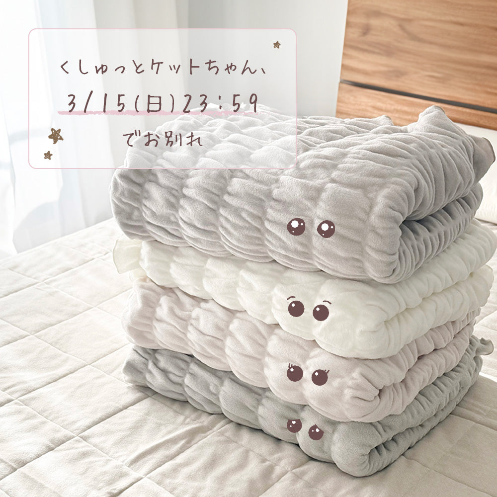 くしゅっとケットちゃん、お別れです