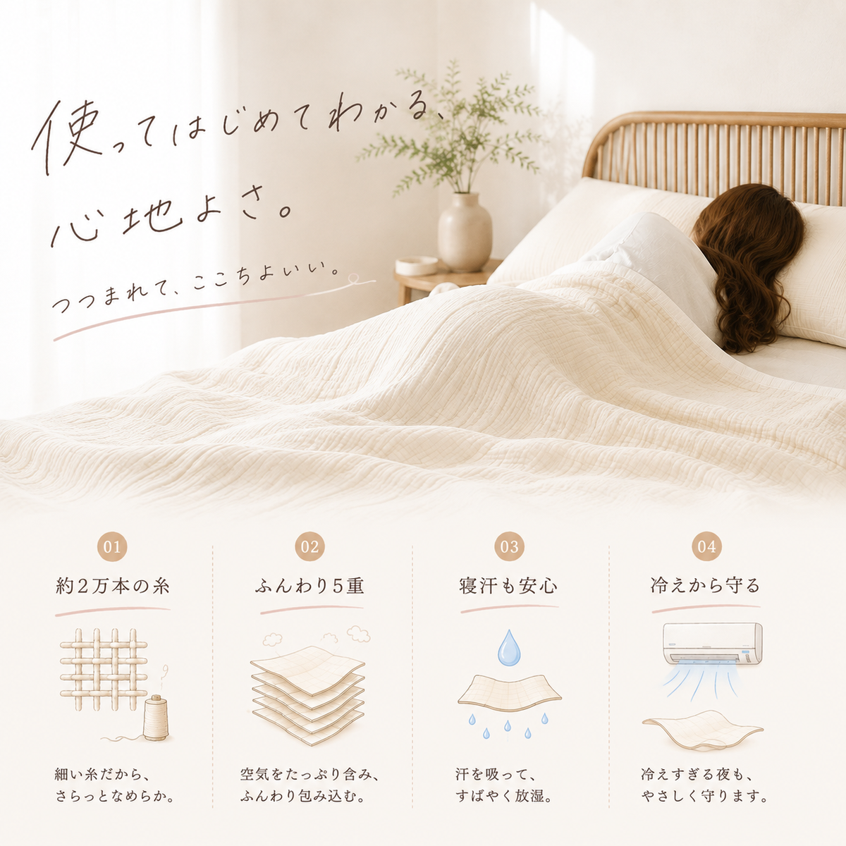 販売終了｜夏ソーダ（SODA）｜2026 夏限定 torosara ５重ジャガード織 ガーゼケット