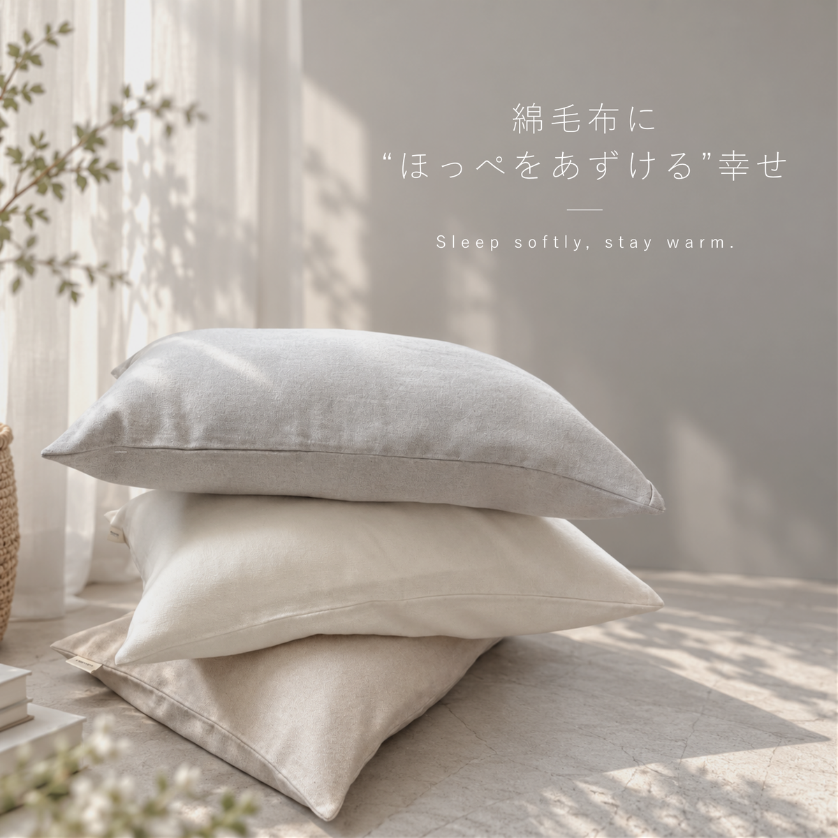 9/18(金)20:00販売開始【秋・冬だけの限定販売】コットン毛布 toromo（とろも）の 枕カバー
