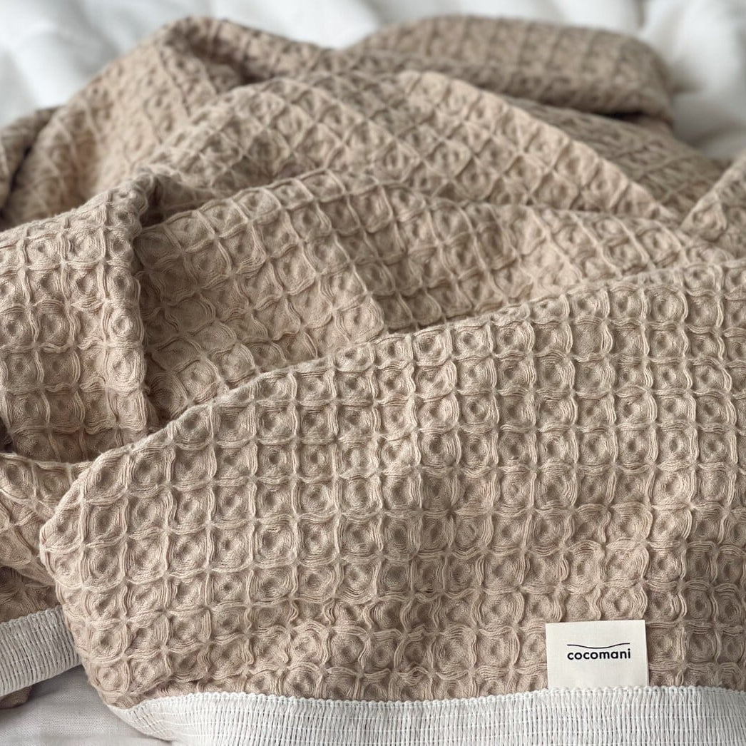 sarari fuwari ワッフル織 コットンケット【シングル】