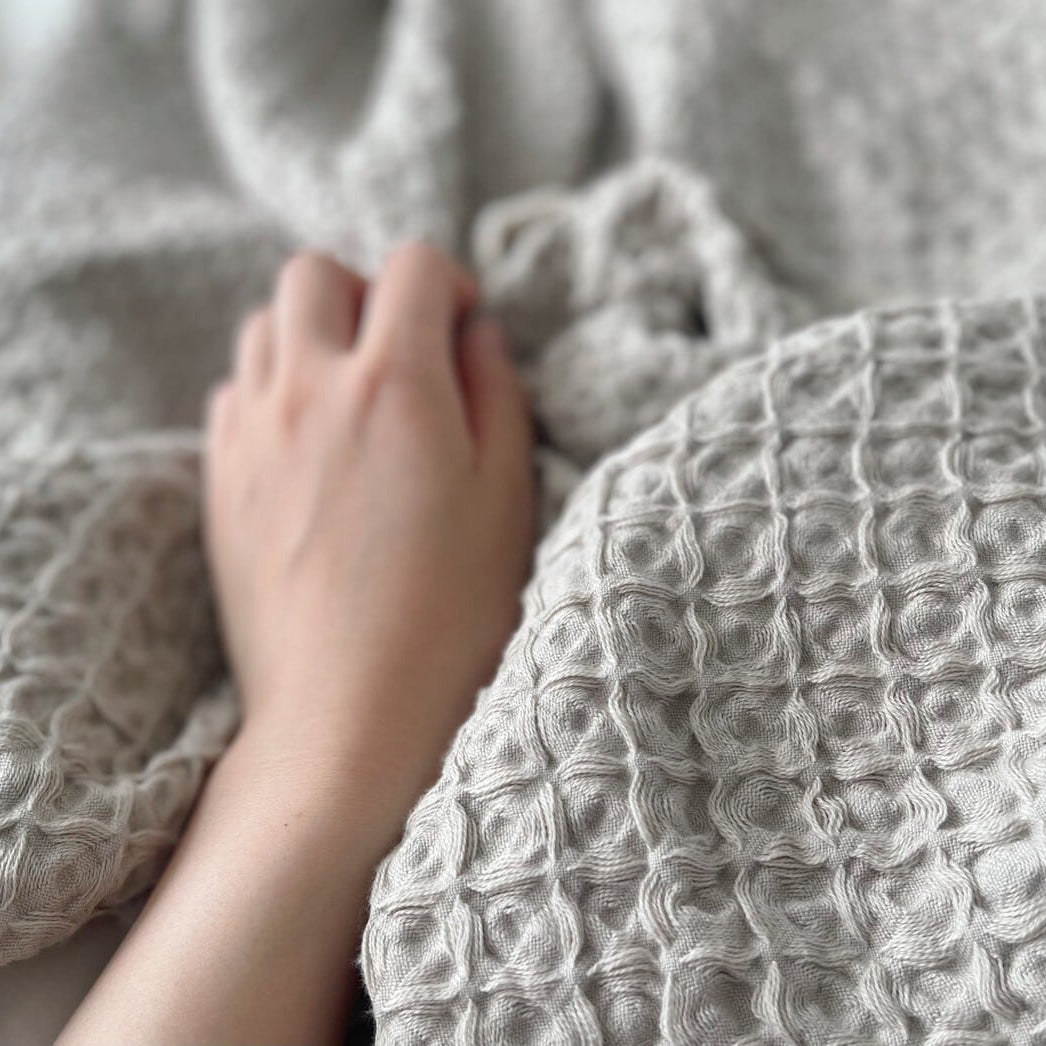 sarari fuwari ワッフル織 コットンケット【シングル】