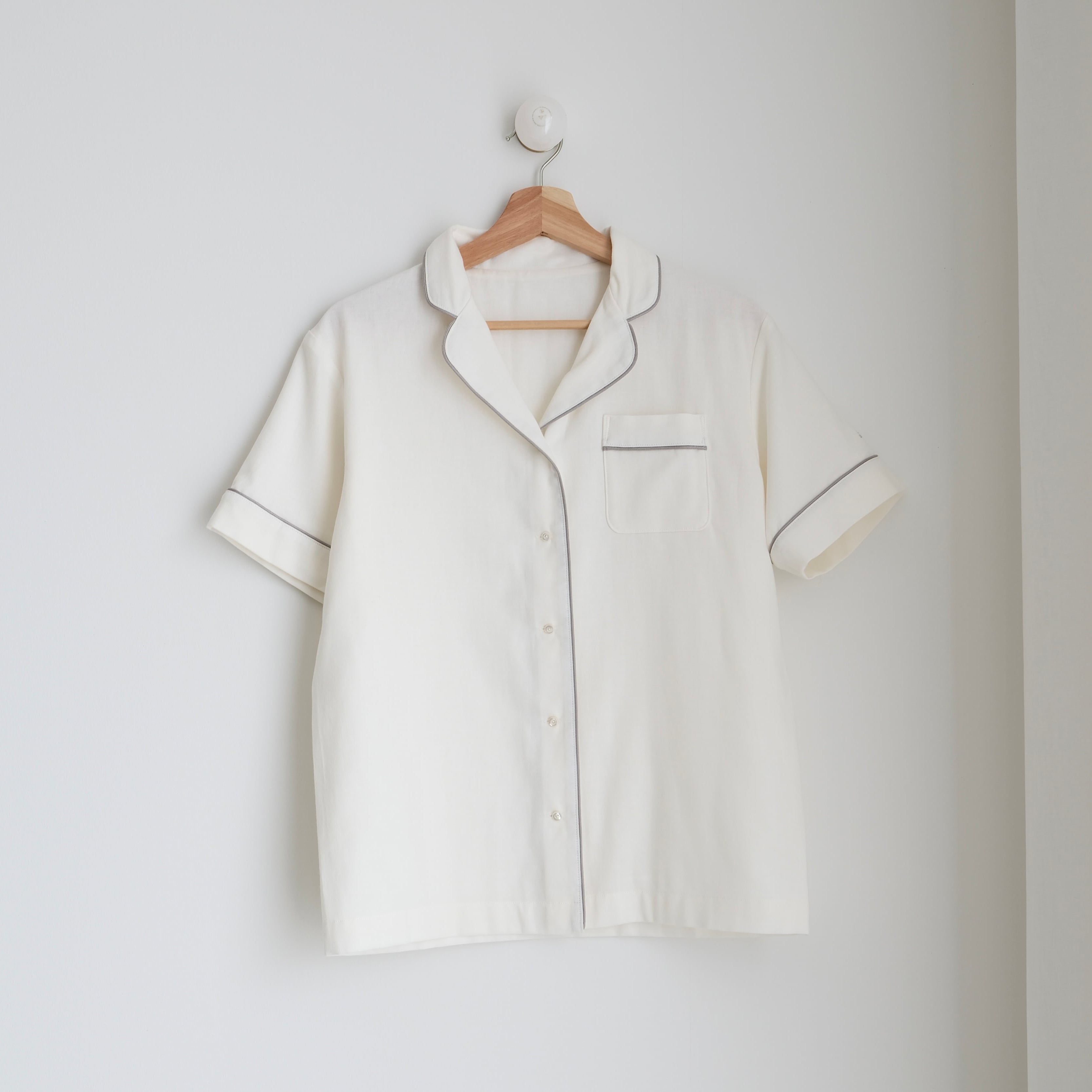 sarafuwa ぐっすり眠るための ココチガーゼ パイピング パジャマ 【ワンピース・長袖 上下セット・半袖 上下セット】