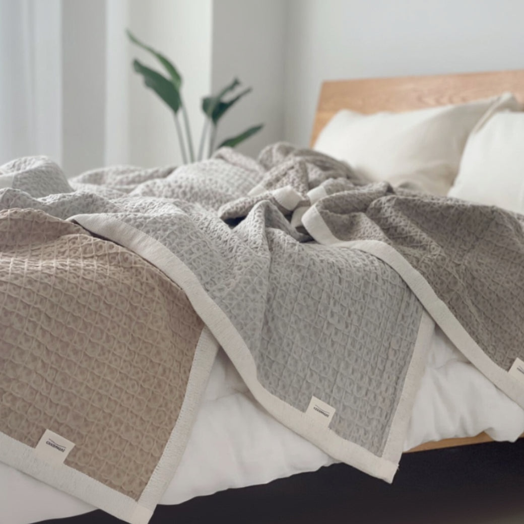 sarari fuwari ワッフル織 コットンケット【シングル】