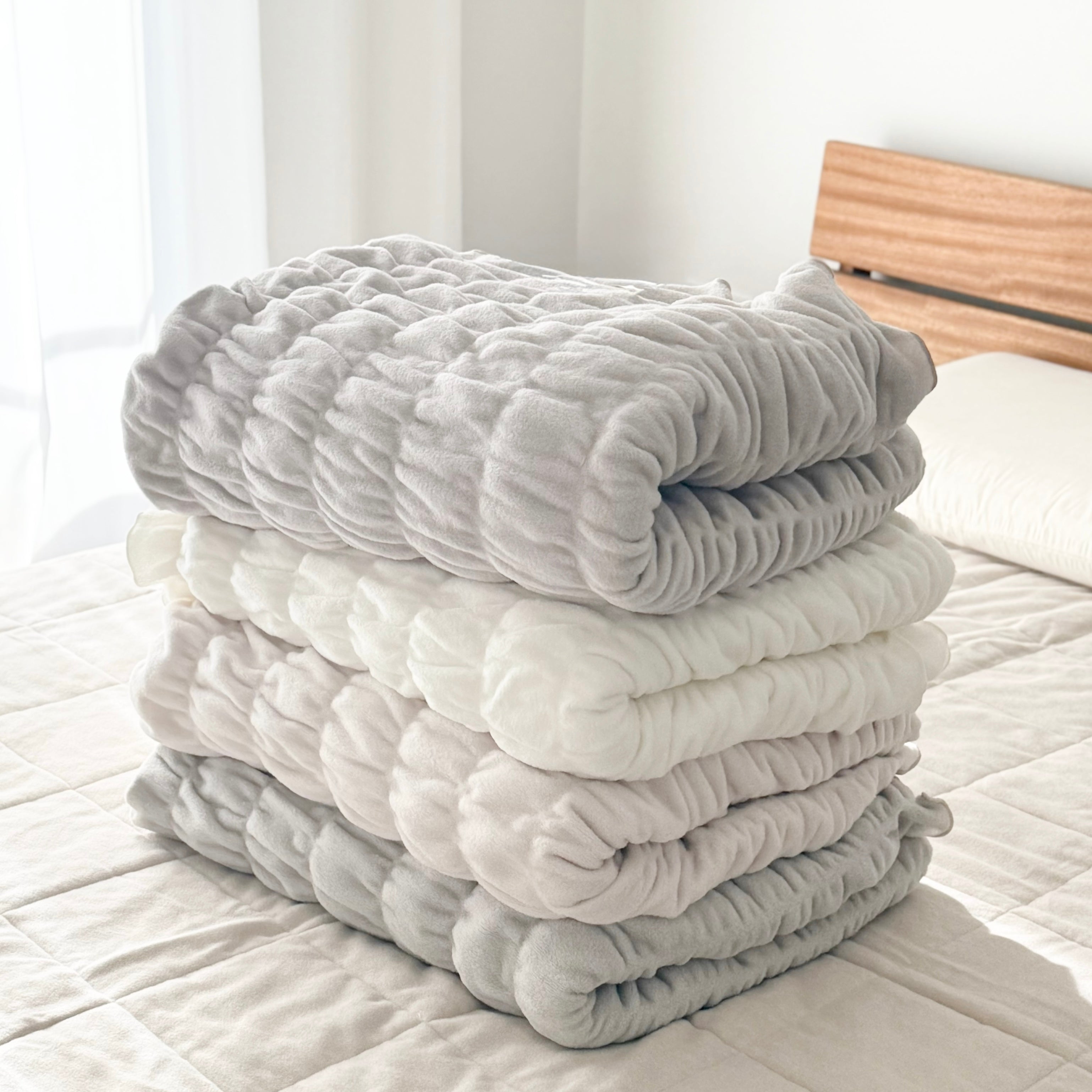 ＼冬だけの限定販売／ fuwafuwa くしゅっとやわらかコットン毛布