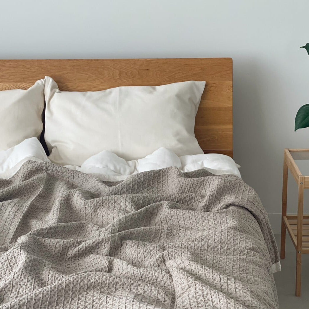 sarari fuwari ワッフル織 コットンケット【シングル】