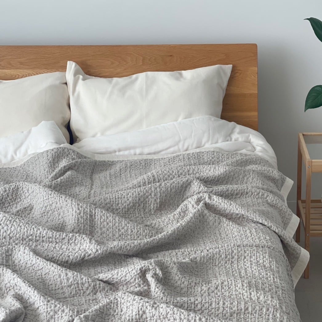 sarari fuwari ワッフル織 コットンケット【シングル】