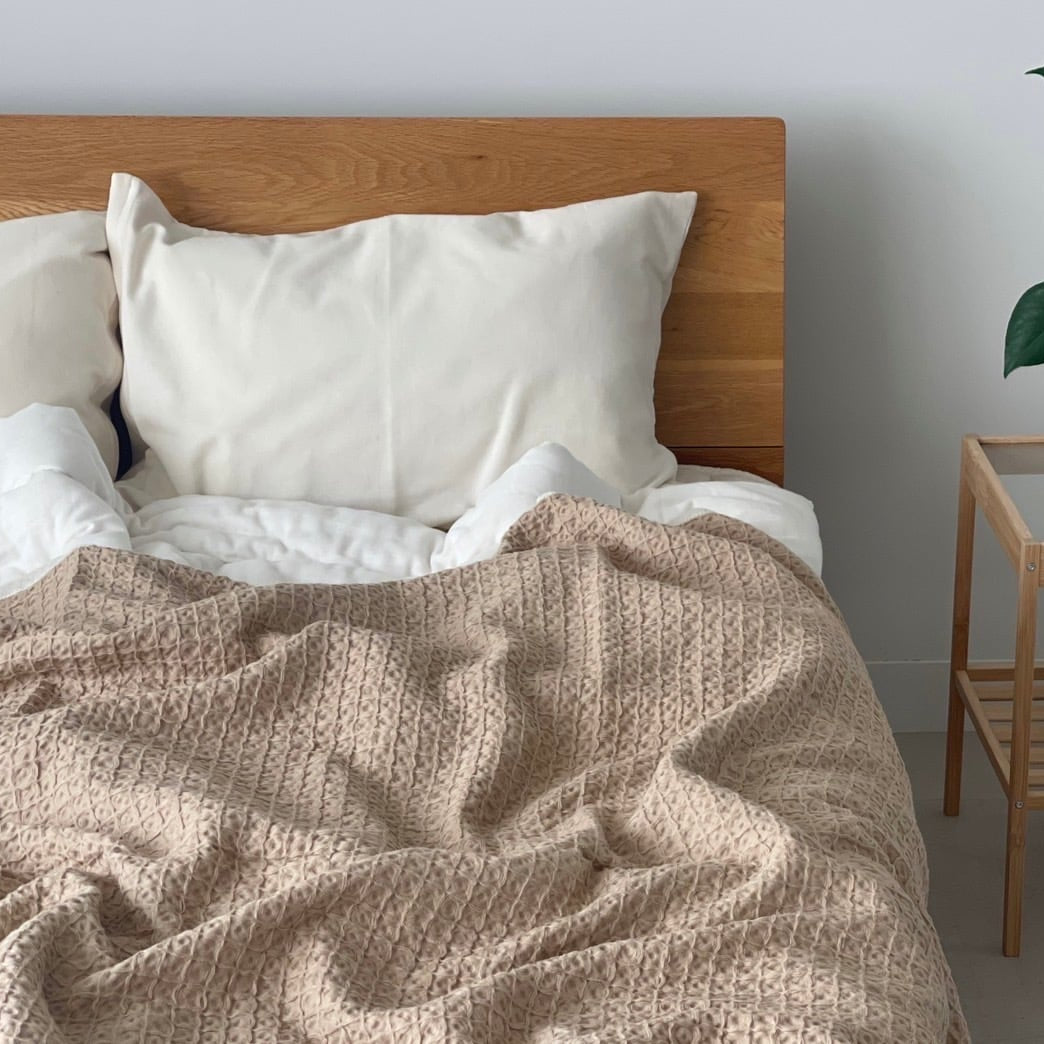 sarari fuwari ワッフル織 コットンケット【シングル】