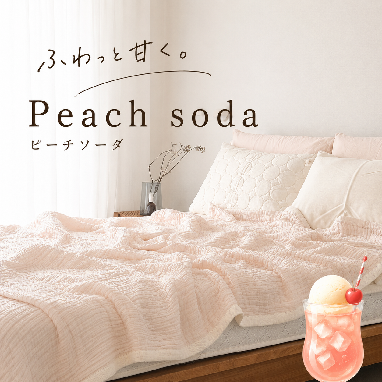 【2枚セット】「夏ソーダ（SODA）」 torosara 5重ジャガード織 ガーゼケット ｜2026夏限定