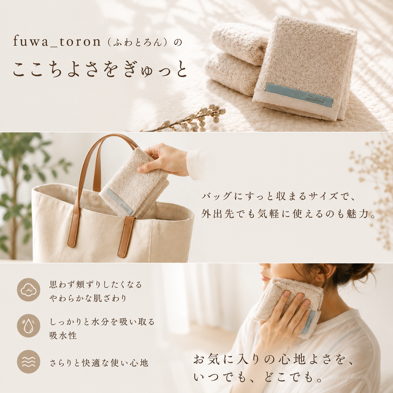 ふわっ。とろっ。タオルハンカチ｜mini_toron （みにとろん）